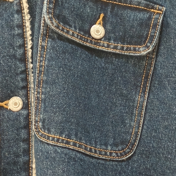 Old Navy Women's Sherpa Lined Denim Jacket Size (XLP) XLarge Petite - Picture 8 of 16